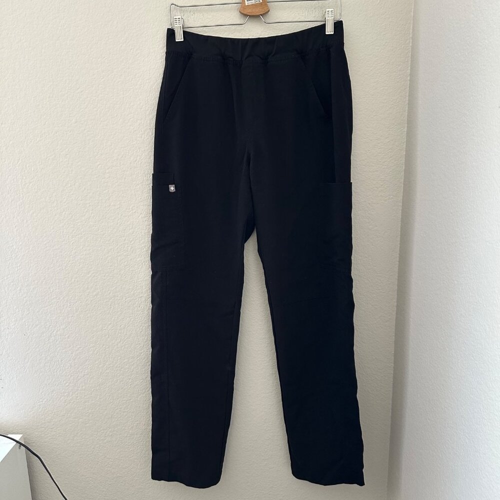 Figs Men's Axim Cargo Scrubs Pants Polyester Blend Minimalist Black Sz M